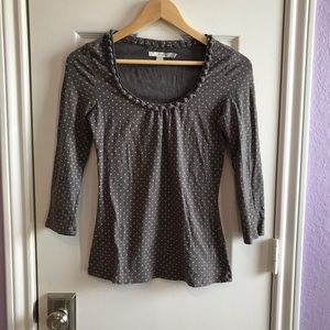 Boden Scoop Neck Gray Top